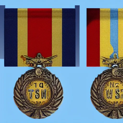 Prompt: military medal, photorealistic, hyperrealistic, detailed, intricate, contains letters T! W! Z!