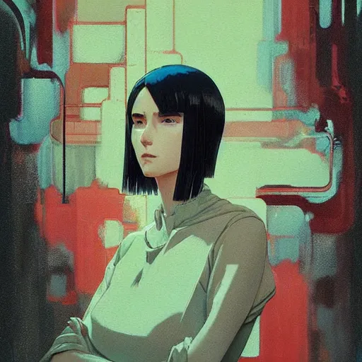 Prompt: Portrait of a cute woman, very coherent, painted by painted by James Gilleard, airbrush, art by JamesJean and fine details. Anime. realistic shaded lighting poster by Ilya Kuvshinov katsuhiro otomo ghost-in-the-shell, magali villeneuve, artgerm, Jeremy Lipkin and Michael Garmash and Rob Rey