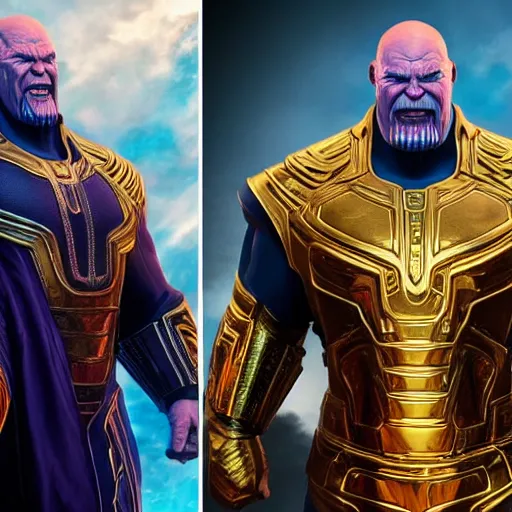 Image similar to Putin as thanos, Cinematic, Portrait, Ultra-HD, Beautiful Lighting, insanely detailed and intricate, hypermaximalist, elegant, ornate, hyper realistic, super detailed