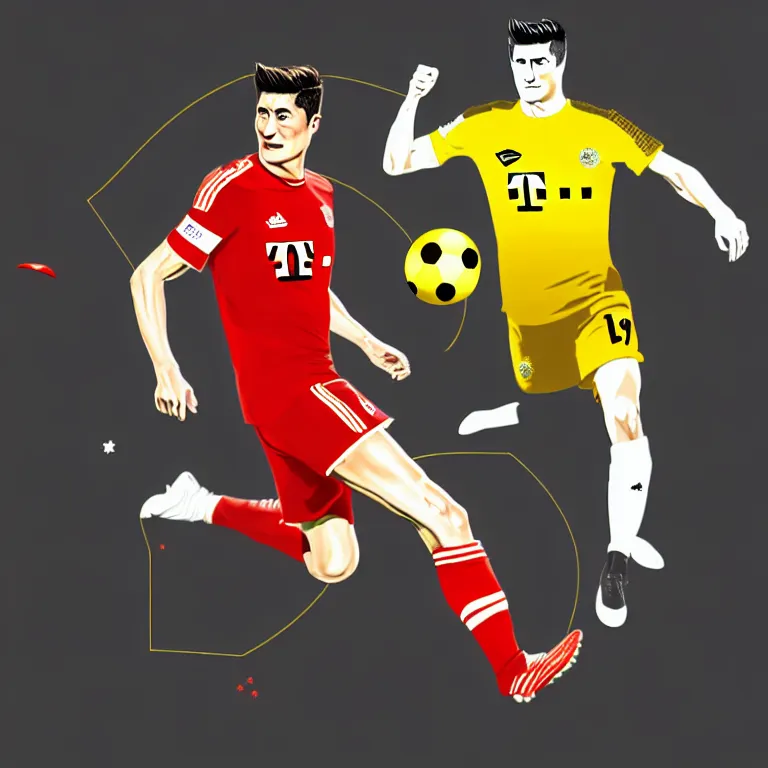 Prompt: robert lewandowski as play football, quake 2 logo on the tshirt in toilet, photorealistic face, golden skin, dark background, lasers