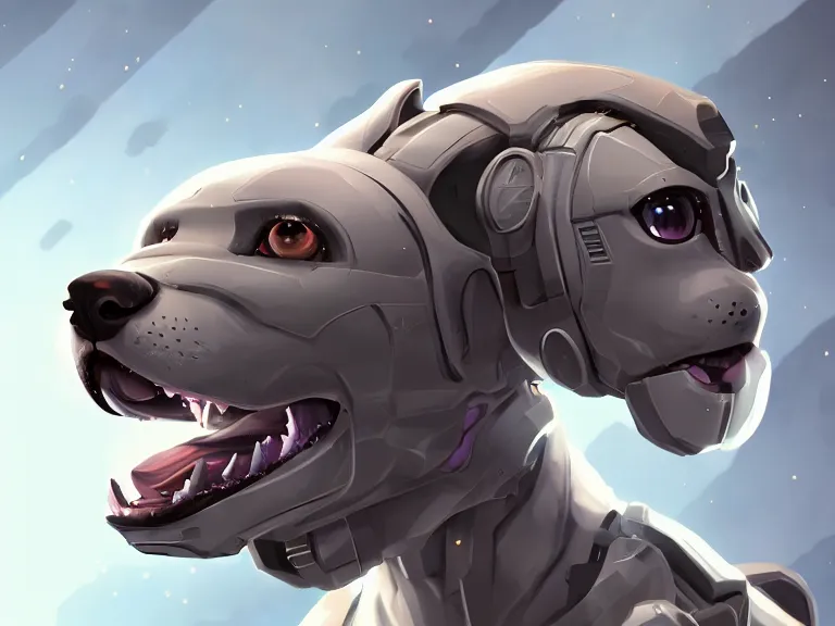 Image similar to cyborg dog, furry art, furaffinity, extremely detailed, digital painting, artstation, concept art, smooth, sharp focus, illustration, trending