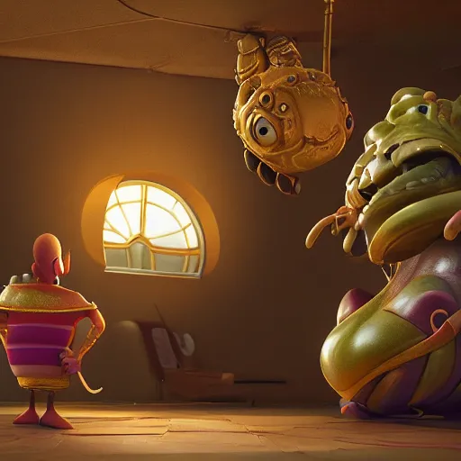 Prompt: pixar kappa, glamorous oily soft polished rich ornate modern, weta disney pixar movie still photo, hi fructose, sci fi fantasy, smooth, octane, octane render, sharp, detailed