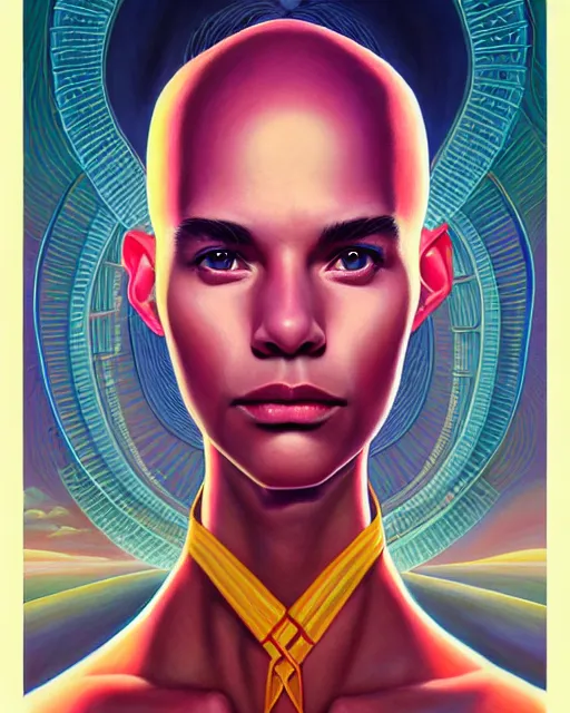 Prompt: a beautiful painting of the chancellor of the upper planes by mynameistran and artgerm and wlop and loish and alex grey and wlop and wes anderson and spike jonze, trending on artstation