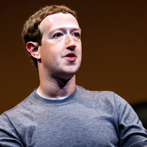 Image similar to Mark Zuckerberg with bright yellow and porous looking skin