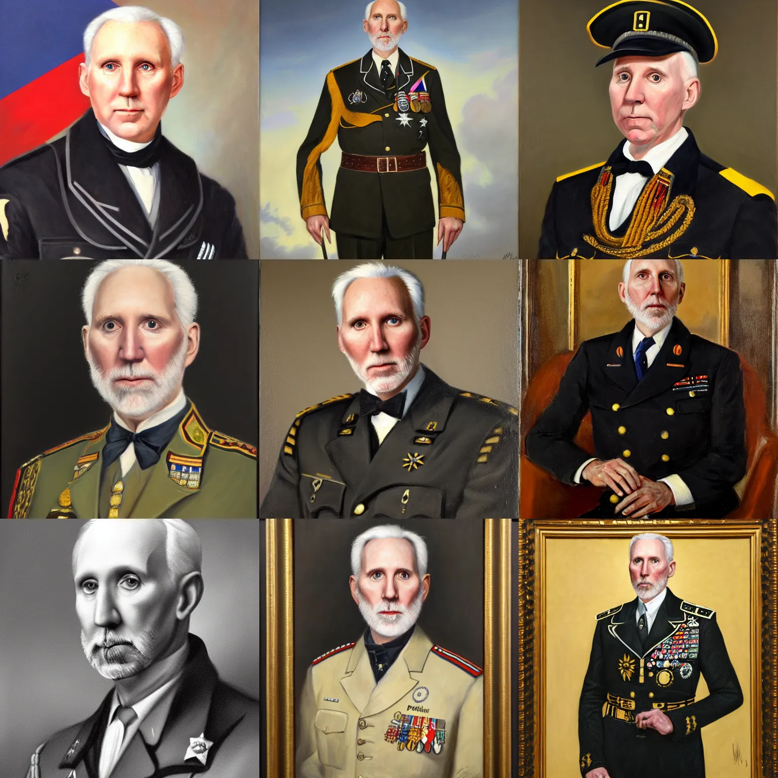 Prompt: official portrait of german chancellor gregg popovich, 1 9 3 5, in militaristic garb. oil on canvas by william sidney mount, national archives, trending on artstation