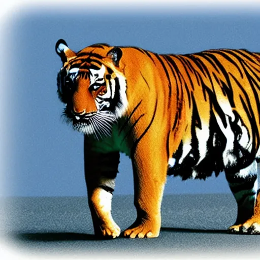 Prompt: hybrid of tiger and elephant