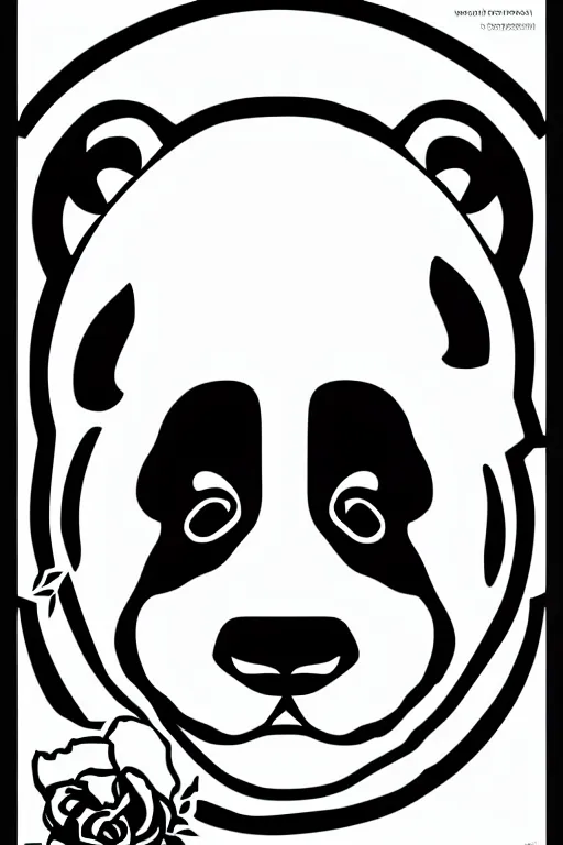 Image similar to Poster of a panda in the style of die cut sticker, color, detailed, high resolution, vector art