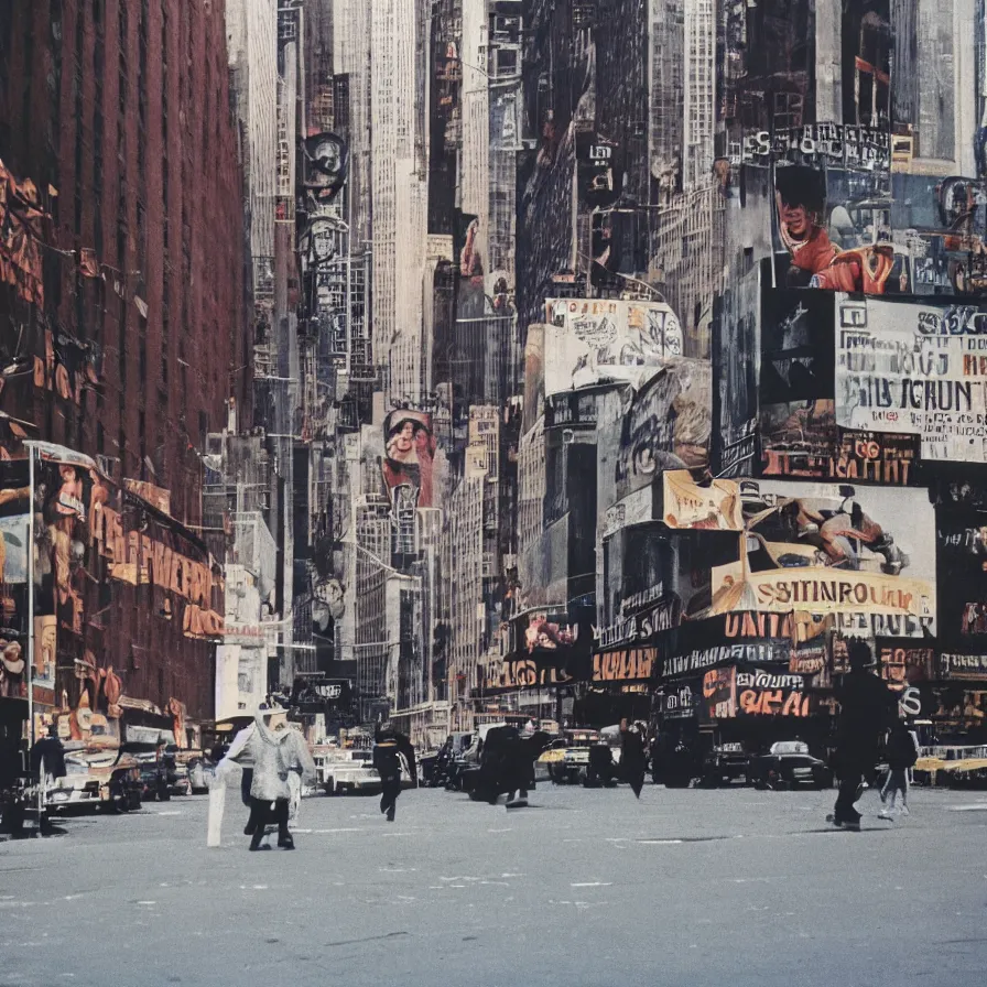 Prompt: street photography in new york from the 1 9 6 0 s, ultra detailed hyper realistic lifelike, photographed on colour film, photo taken with ektachrome, featured on unsplash