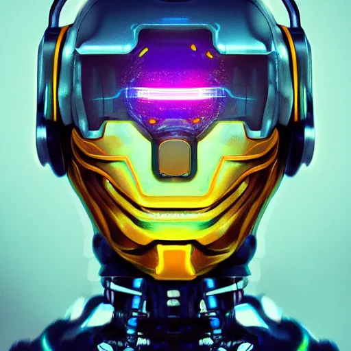 Prompt: hyper realistic portrait, scifi machine robot head saturated colors, cinematic, artstation
