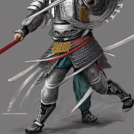 Prompt: dynamic composition, motion, ultra-detailed, incredibly detailed, a lot of details, amazing fine details and brush strokes, colorful and grayish palette, smooth, HD semirealistic anime CG concept art digital painting, watercolor oil painting of a Tang Ming dynasty chinese tao fantasy general wearing armor, from Three Kingdoms, by a Chinese artist at ArtStation, by Huang Guangjian, Fenghua Zhong, Ruan Jia, Xin Jin and Wei Chang. Realistic artwork of a Chinese videogame, gradients, gentle an harmonic grayish colors.