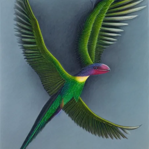 Prompt: a realistic coloured pencil drawing of a quetzal by marcello barenghi and kirsty partridge and natalia rojas and ana maria martinez jaramillo, wingspan artwork, realistic graphite, highly detailed, artstation, realism, photorealism, fine art, white background