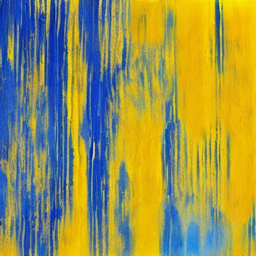 Image similar to a beautiful abstract blue and yellow impasto textured painting by gerhard richter, texture