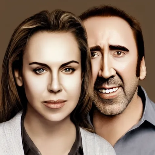 Image similar to a minimalist logo for a dating app only for nic cage