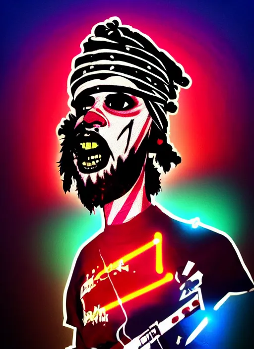 Image similar to nobody can beat us said taliban punk rock. pop art, no duplicate image, glowing lights, highly detailed, digital painting, artstation, concept art, smooth, sharp focus, illustration, art by richard hamilton and mimmo rottela