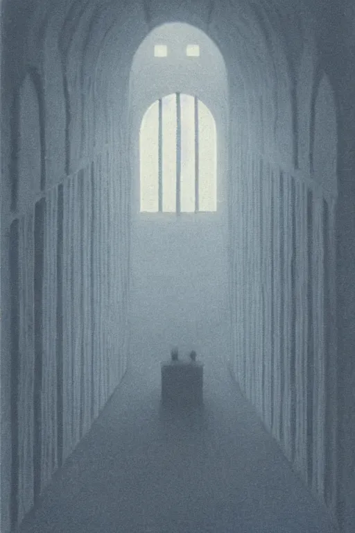 Image similar to Artwork by Quint Buchholz of the cinematic view of the Hall of Iron Agony, Infernal, Writings.