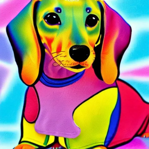 Image similar to lisa frank dachshund