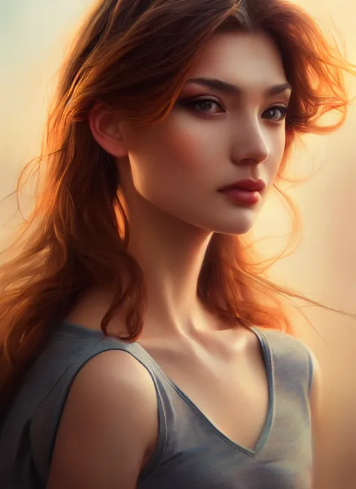 Image similar to photo of a gorgeous young woman in the style of stefan kostic, realistic, sharp focus, 8 k high definition, insanely detailed, intricate, elegant, art by stanley lau and artgerm