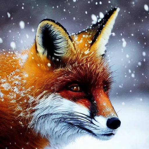 Prompt: “ fox in the snow, where do you go to find something you can eat? cause the word out on the street is you are starving. don't let yourself grow hungry now. don't let yourself grow cold, fox in the snow. ”