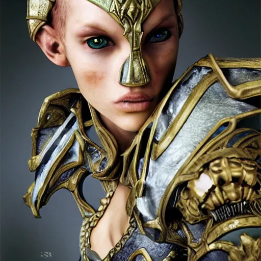 Image similar to a paladin, 3 dcg, morrowind, mmorpg, portrait, fashion photography, by mario testino, davide sorrenti, jemal shabazz