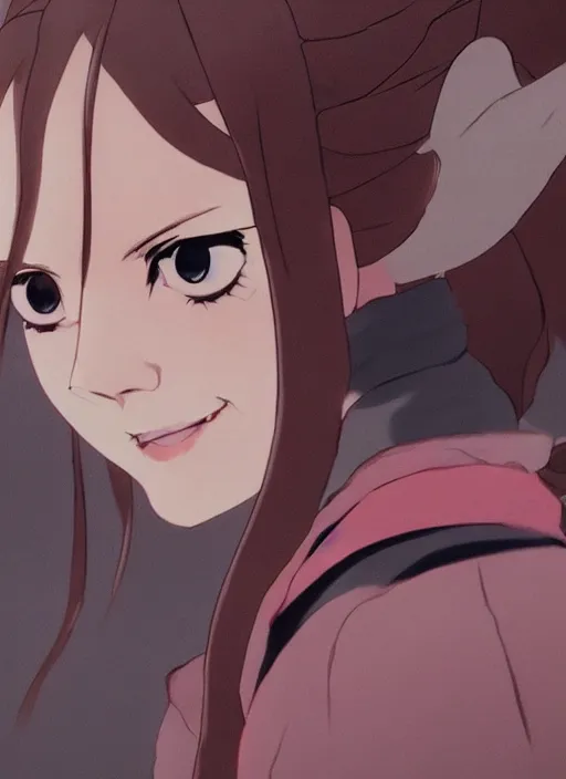 Prompt: emma watson as nezuko Kamado from demon slayer anime ねずこちゃん screenshot from demon slayer nezuko from demon slayer animeby artgem by greg rutkowski trending on artstation