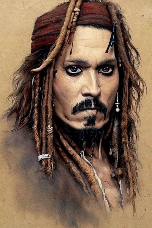 Image similar to ( ( ( ( ( 1 9 5 0 s chili jack sparrow. muted colors. ) ) ) ) ) by jean - baptiste monge!!!!!!!!!!!!!!!!!!!!!!!!!!!