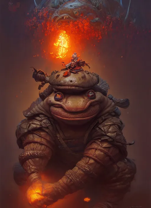 Image similar to toad samurai, subsurface scattering, by jesper ejsing, justin gerard, tomasz alen kopera, cgsociety and fenghua zhong, highly detailed, rim light, cinematic lighting, illustration, art, octane render, very coherent, cinematic, hyper realism, high detail, octane render, 8 k