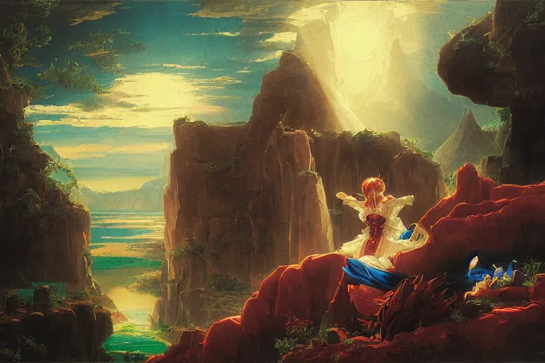 Image similar to animefest dallas, painting by thomas cole