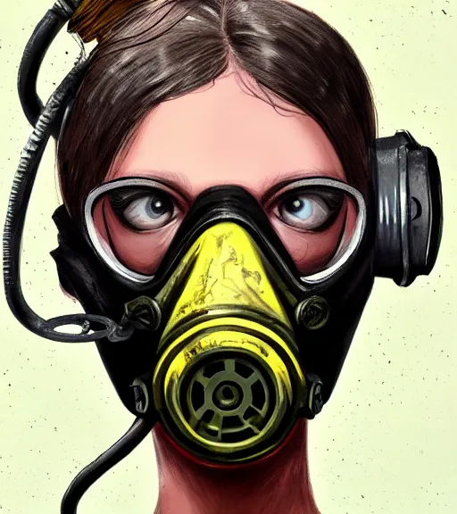 Image similar to a girl, gas mask, punk outfit, highly detailed, digital painting, artstation, concept art, smooth, sharp focus, illustration