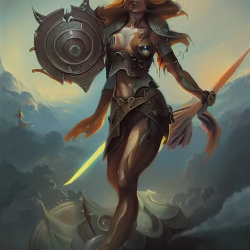 Image similar to Shield of Athena by Peter Mohrbacher