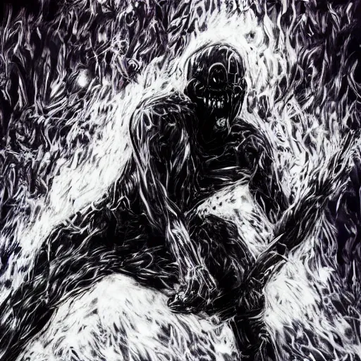 Prompt: a beautiful professional portrait of mc ride screaming in anger, painted by tsutomu nihei