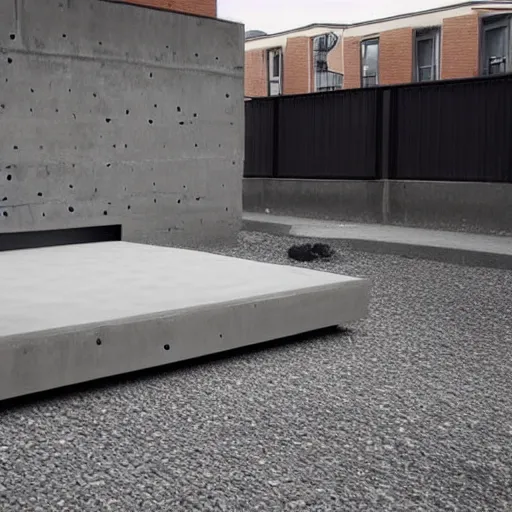 Image similar to a bed made of concrete, no background