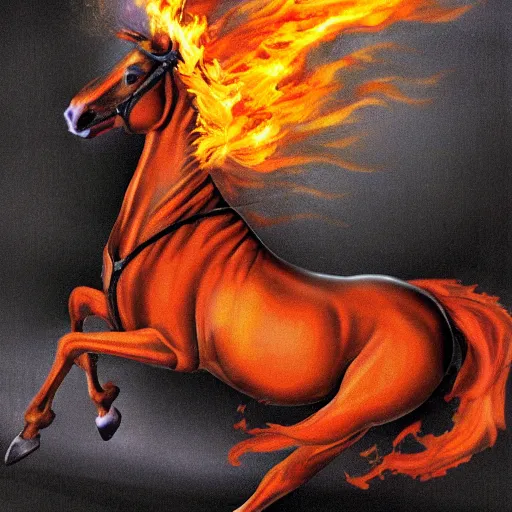 Image similar to the flaming horse overcomes the queen of the palace