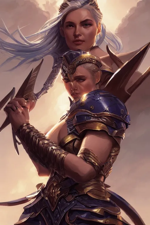 Image similar to amazon valkyrie athena, d & d, fantasy, portrait, highly detailed, headshot, digital painting, trending on artstation, concept art, sharp focus, illustration, art by artgerm and greg rutkowski and magali villeneuve