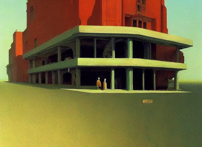 Image similar to 🦭🌅🌻, science fiction, Edward Hopper and James Gilleard, Zdzislaw Beksinski, highly detailed