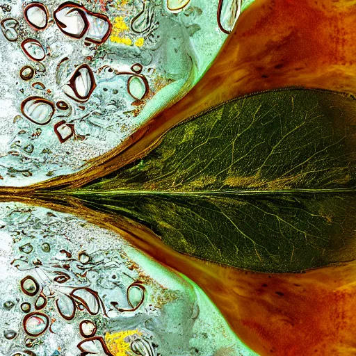 Image similar to seal melted leaf liquephotographs submerged digitalart