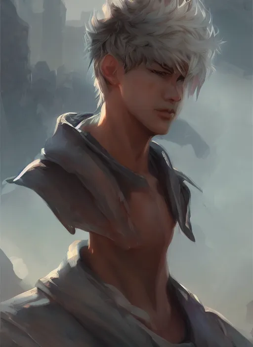 detailed beautiful male character art, concept art