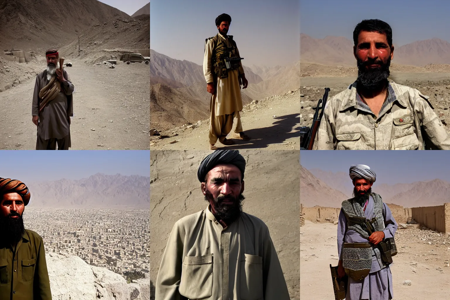 Prompt: A photograph of a man in Afghanistan