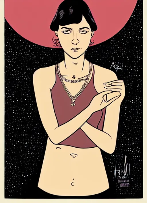 Image similar to a portrait of a pretty young lady by asaf hanuka