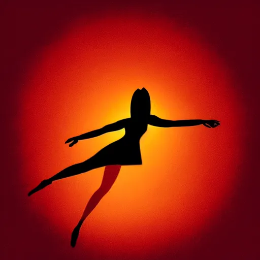 Image similar to trippy silhouette of dancing woman, details, instagram digital, artstation