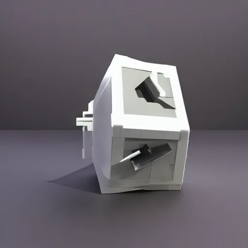 Image similar to small electronic futuristic movie prop, cube, box, power