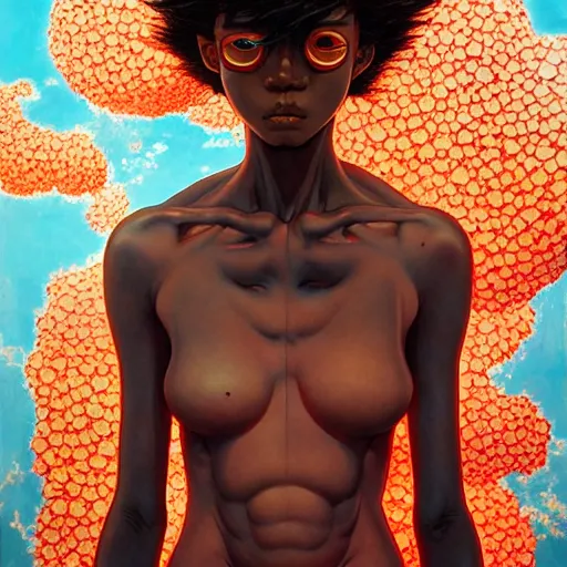 Image similar to citizen portrait soft light painted by james jean and katsuhiro otomo and erik jones, inspired by kenyan akira anime, smooth face feature, intricate oil painting, high detail illustration, sharp high detail, manga and anime 1 9 9 9