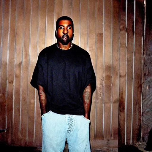 Prompt: kanye west studio session photos from 2004