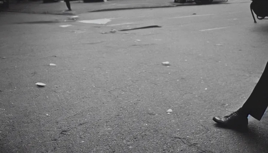 Prompt: 1 9 7 0 s movie still of the head of robespierre on the pavement, cinestill 8 0 0 t 3 5 mm, high quality, heavy grain, high detail, cinematic composition, dramatic light, anamorphic, ultra wide lens, hyperrealistic