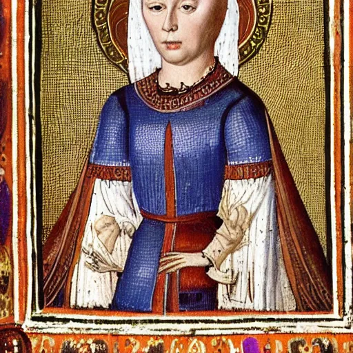 Image similar to portrait of nepoloma, duchess of nenetia. she is 5 5. in russian style. medieval art