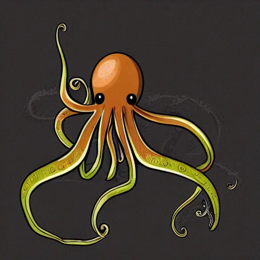 Image similar to an octopus wrapping his tentacles around a lucky bamboo plant black background