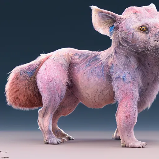 Image similar to highly detailed sureal cute animals made from hiper detailed pastel colour melting wax, cinematic, 8 k, octane, redshift, unreal 5, artstation, behance, deviantart, vray, well rendered : 1 by ellen jewett, 4 k resolution, trending on artstation, very very detailed, masterpiece, stunning