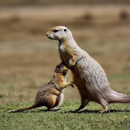 Image similar to Prairie dog riding an Emu into battle