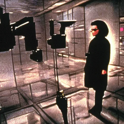 Prompt: a film still of matrix directed by Stanley kubrick in 1975