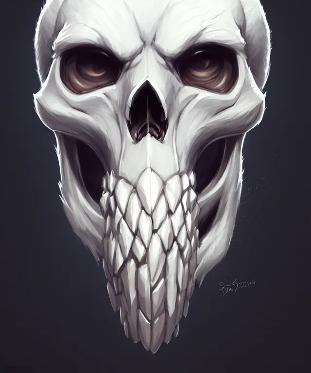 Image similar to male anthropomorphic white skull wolf furry, cute - fine - face, pretty face, key visual, realistic shaded perfect face, fine details by stanley artgerm lau, wlop, rossdraws, james jean, andrei riabovitchev, marc simonetti, and sakimichan, trending on artstation