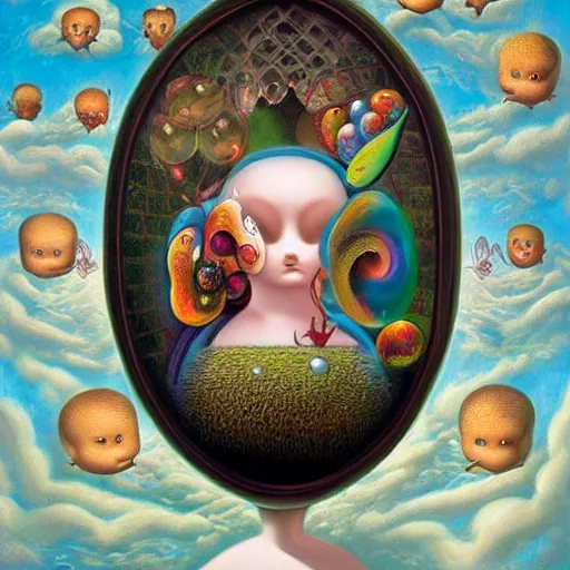 Prompt: Allegory of the multiverse, lowbrow painting by Mark Ryden